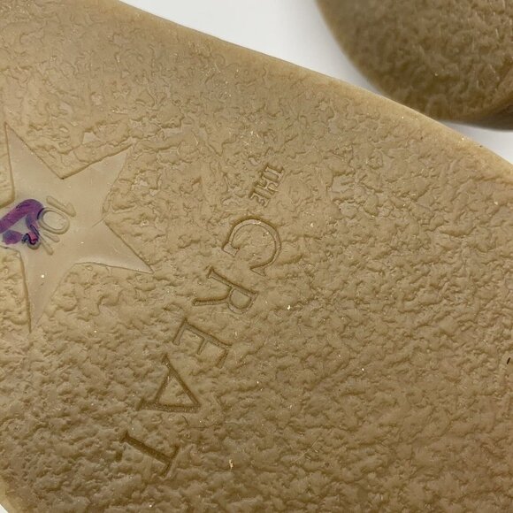 THE GREAT Scout Platform Loafers Taupe Star Print Shearling Lined Suede 10.5 - Picture 11 of 12